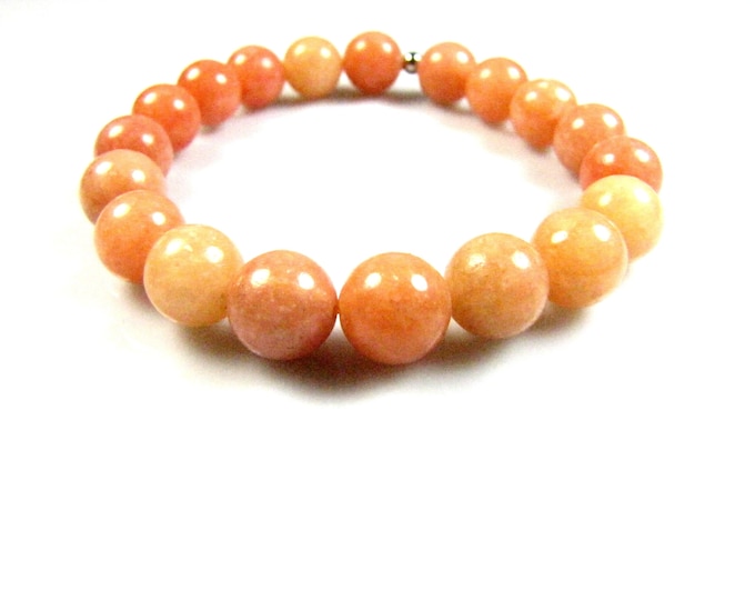 Natural Peach Calcite Bracelet 10 mm bead