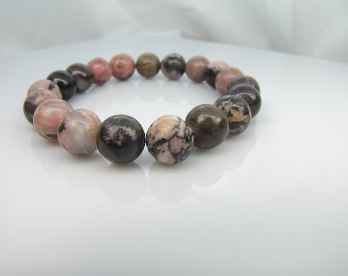 AAA Black Rhodochrocite  bracelet 10 mm bead