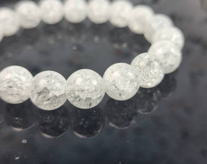 Natural white crystal quartz bracelet 10 mm beads