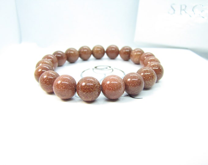 Goldstone bracelet 10 mm bead