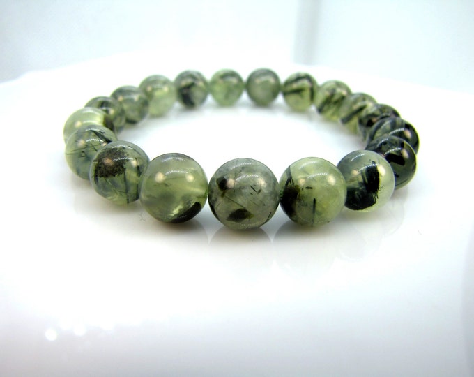 AAA  Prehnite  Bracelet 10 mm bead.