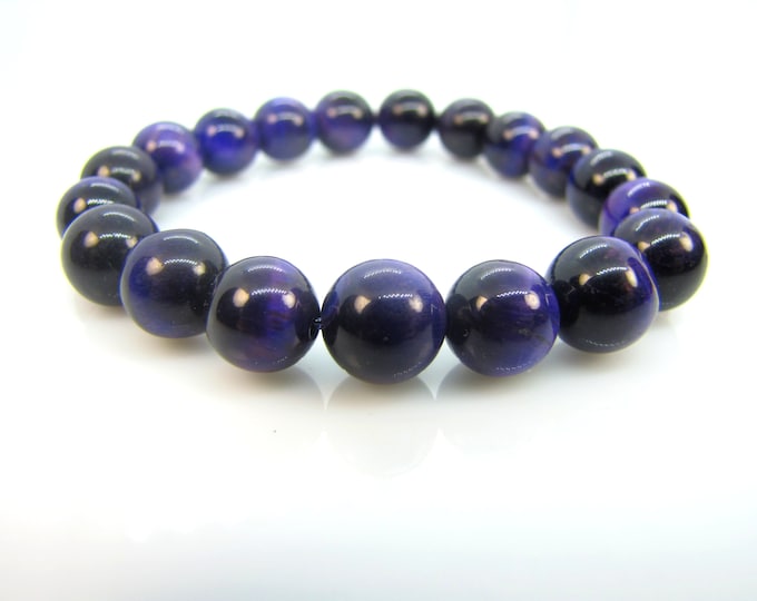 AAA Purple Tiger Eye bracelet 10 mm bead
