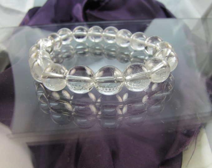 AAA + Natural Clear Quartz bracelet 10 mm bead