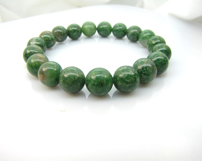 Natural Green African Jasper 10 mm bead bracelet