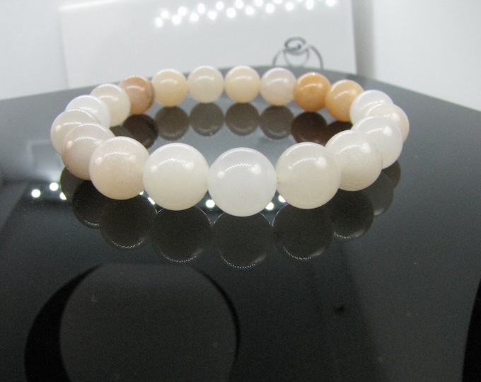 Natural Pink Adventurine 10 mm bead  sticking bracelet .