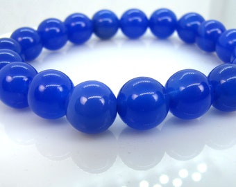 Royal Blue Agate Bracelet 10 mm bead