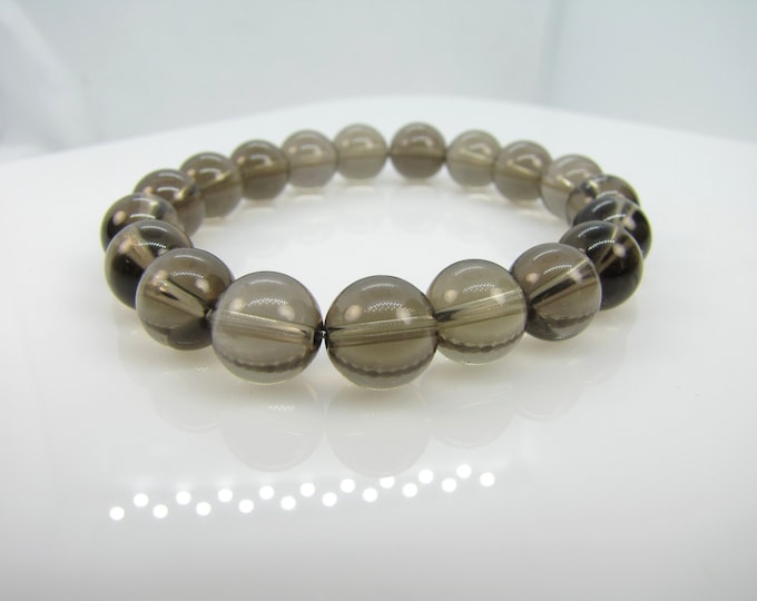Natural Smokey Quartz  Bracelet 10 mm bead
