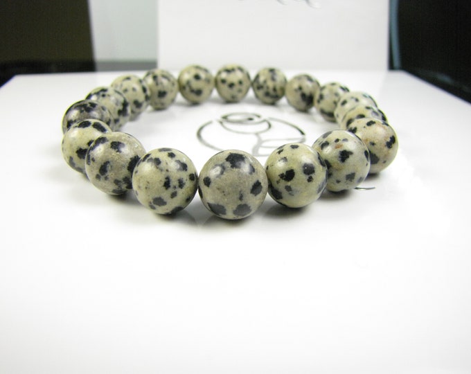 Dalmatian Jasper bracelet 10 mm bead