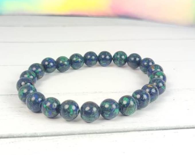 Natural Azurite bracelet 8 mm bead