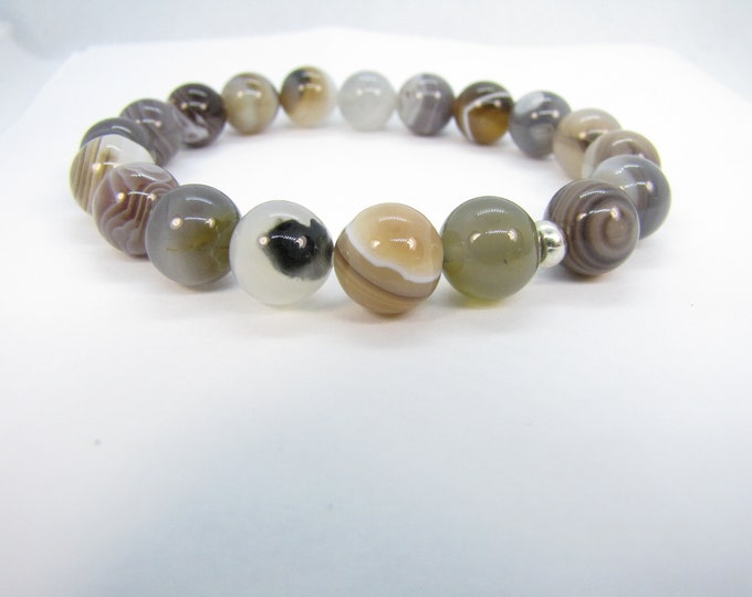 AAA Botswana Agate stone bracelet 10 mm