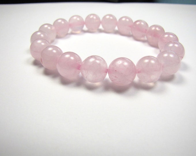 Natural Madagascar Rose Quartz  AAA grade 10 mm bead bracelet