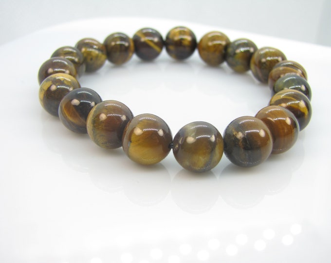 Fine AAA Brown  Natural Tiger's Eye Bracelet 10 mm bead.
