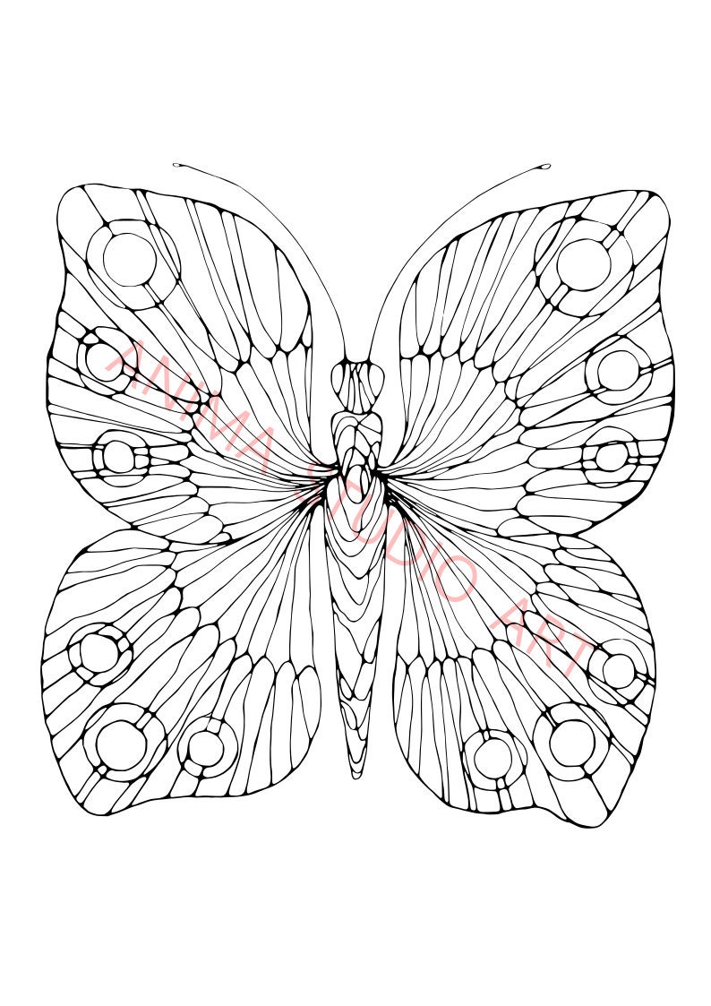 Download Abstract Butterflies Vol.2 4 Coloring pages b&w gray A4 | Etsy