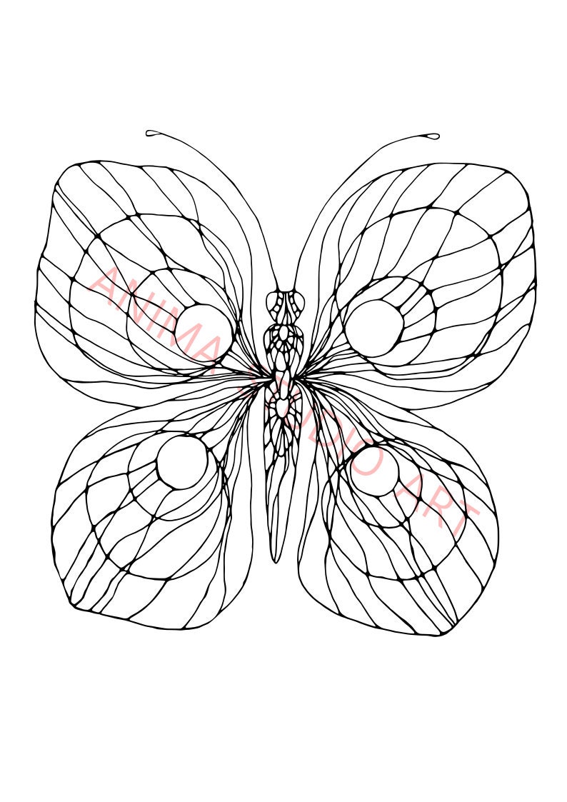 Download Abstract Butterflies Vol.2 4 Coloring pages b&w gray A4 | Etsy