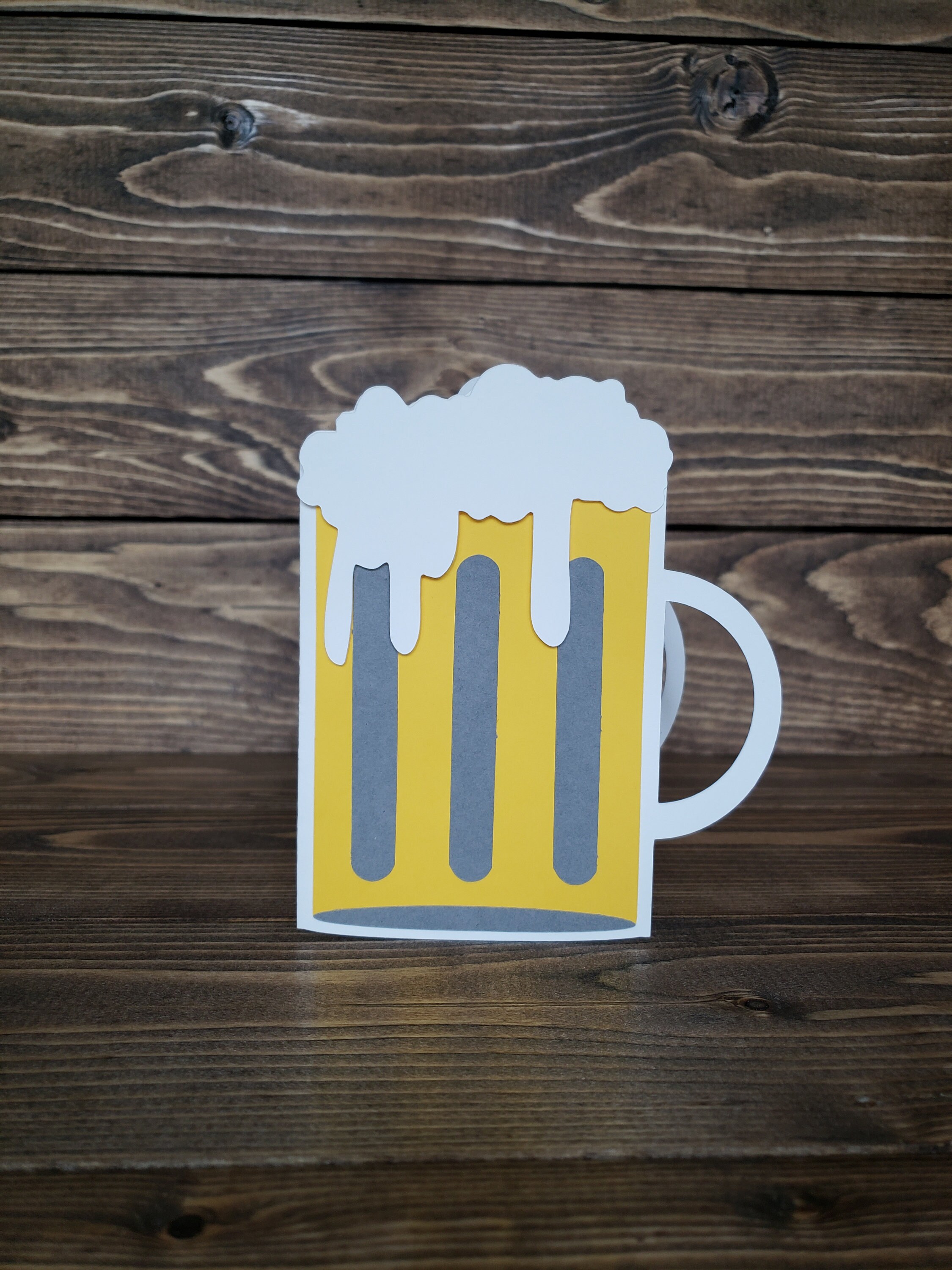 Beer Card Beer Mug Card Blank Inside Handmade Beer Shaped Etsy