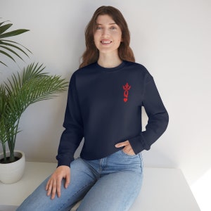 Queen of Hearts Crewneck Sweatshirt | Playing Card Sweater | Poker Game Card Sweat Shirt