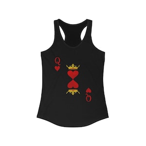 Queen of Hearts Playing Card Tank Top / Racerback Tank Top / Halloween Poker Card T-Shirt / Distressed Tank Top