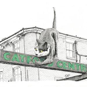 De Catford-kat. A5 Giclée-print