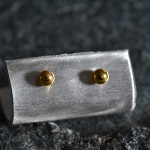 24k gold studs, handmade earrings by mustachemetalworks image 4