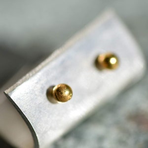 24k gold studs, handmade earrings by mustachemetalworks image 3