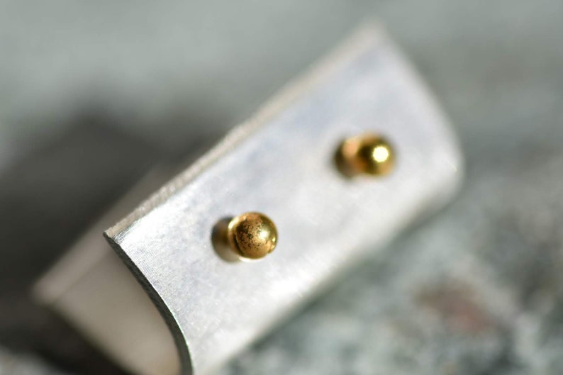 24k gold studs, handmade earrings by mustachemetalworks image 3