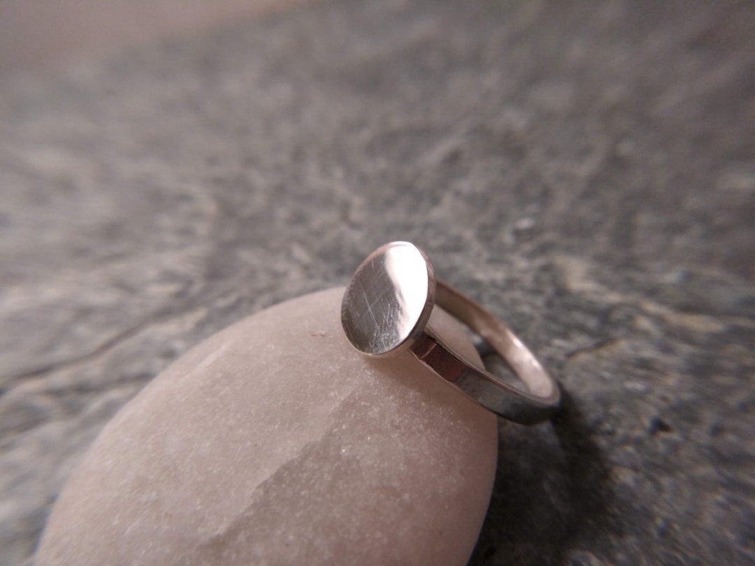 Silver Circle Mirror Ring, Stacking Ring Handmade by Mustache Metal ...