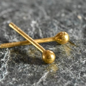 24k gold studs, handmade earrings by mustachemetalworks image 2