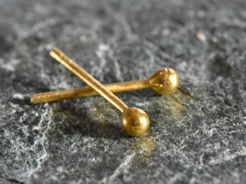 24k gold studs, handmade earrings by mustachemetalworks image 2