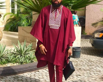 AGBADA, African AGBADa for men, African wedding suit, Groomsmen suit, Groom's suit, African men's wear, Dashiki men's suit, FREE SHIPPING