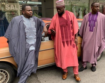 AGBADA, African AGBADa for men, African men's clothing, African wedding suit, Groomsmen suit, Groom's suit, Dashiki suit, FREE SHIPPING