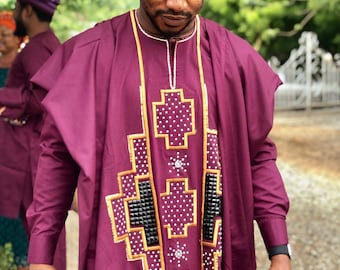 AGBADA, AGBADA para hombres, AGBADA africana, traje de boda africano, ropa tradicional de hombre, traje de padrino, traje de novio, ropa de hombre africano