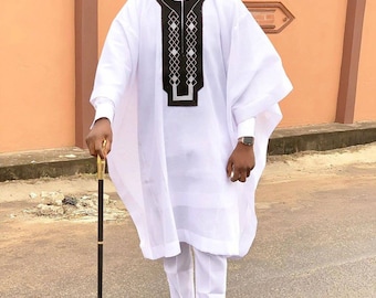 AGBADA, AGBADa africana para hombres, traje de boda africano, traje de padrino, traje de novio, traje de boda Dashiki, ropa de hombre, ENVÍO GRATIS