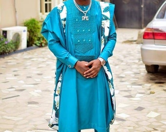 AGBADA, AGBADA for men, African AGBADA, African wedding suit, Groomsmen suit, Groom's suit, African men's clothing, 3 pieces suit.