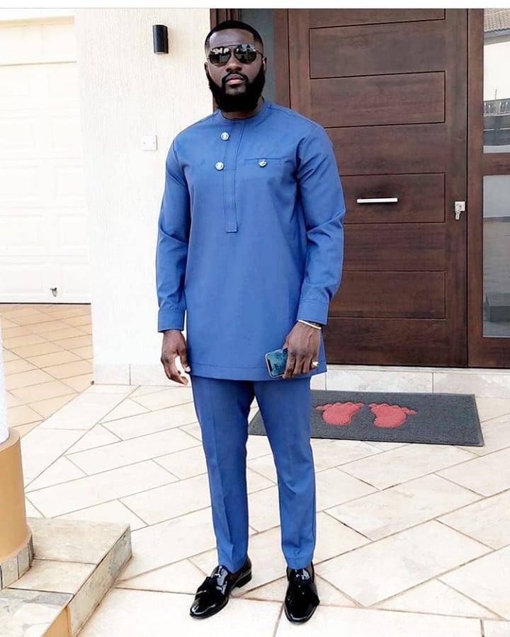 Royal blue African men's suit African men's wear | Etsy