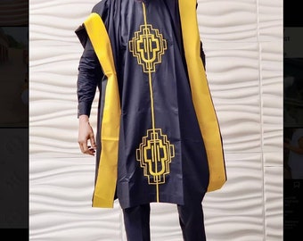 AGBADA, AGBADA for men, AGBADA styles, African wedding suit, Men's traditional wear, Groomsmen suit, Groom's suit, men's kaftan, men's wear