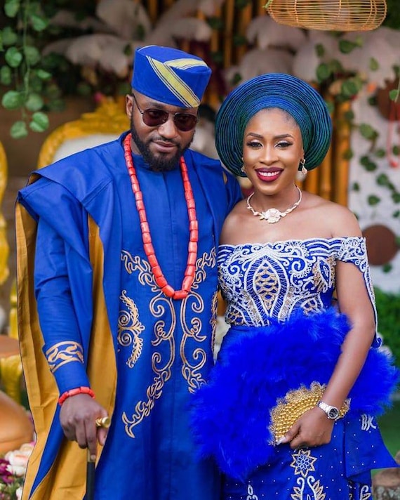 Royal Blue AGBADA, AGBADA for men, Agbada style men, African wedding suit, Groom's suit, Men's traditional wear, African men's clothing