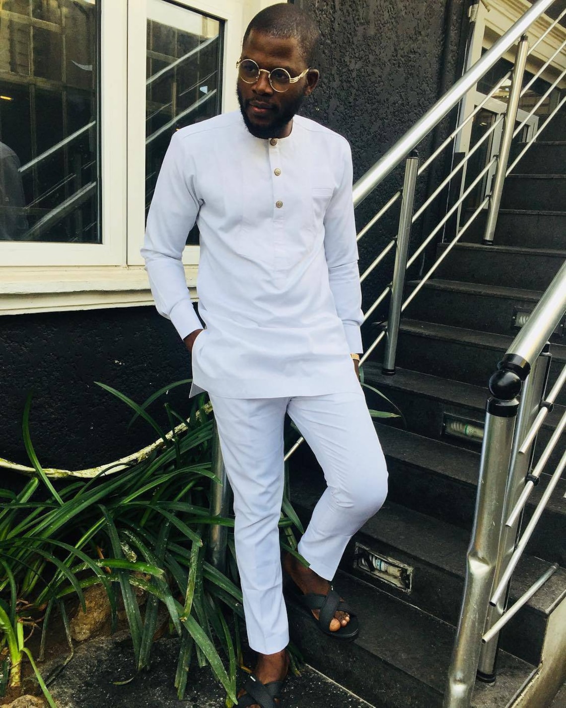 African Men's Clothing White African Men's Suit - Etsy