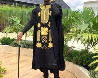 AGBADA for men, Agbada style men, Agbada, African wedding suit, African men's clothing, men's traditional wear, Dashiki, Groomsmen suit