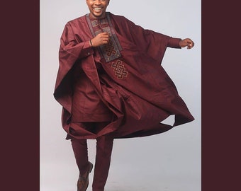 AGBADA, AGBADA for men, African AGBADA, wedding suit, Groomsmen suit, Groom's suit, African men's clothing, African men's wear, 3 piece suit