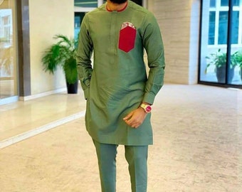 African wedding suit USA,Groomsmen suit USA, Groom's suit, white wedding garment, African men's clothing, Senator wear, mens Dashiki, Kaftan
