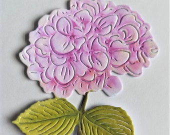 Hydrangea flower die cuts for decougage, make 4 decoupaged flowers from 12 die cuts, card topper flowers