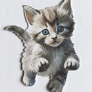 6 recortes de gatinhos brincalhões, lindos gatos recortados em papel para scrapbooking, decoração de casa, criação de cartões e diário, presente/cartões para amantes de animais
