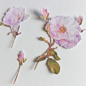12 Pastell rosa Blumen Stanzteile in gemischten Größen und Farben zum Karten machen, Home Dekor, Scrapbooking und Journaling
