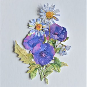 4 x Mohnblumen und Gänseblümchen Stanzteile für Scrapbooking, Wohnkultur, Ephemera, Kartenherstellung und Journaling