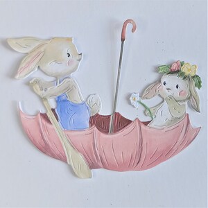 3 x große Osterhasen ausgeschnitten für die Herstellung von Scrapbooking und Journaling