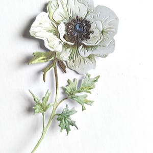 4 x fleurs d'anémone blanches découpées, grandes fleurs découpées pour scrapbooking, décoration intérieure, éphémères, fabrication de cartes et journalisation