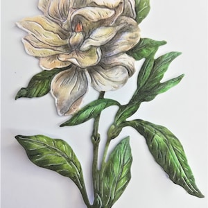 4x large white flower die cuts, flower cut outs, cardmaking supplies, scrapbooking, journals