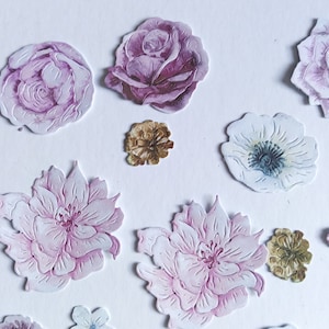 30 gemischte Blumen Stanzteile, rosa farbene Blütenkopf Ausschnitte, Karten-Topper, Papier Verzierungen
