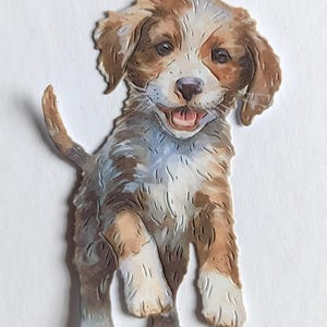 6 chiots espiègles découpés, adorables chiens découpés dans du papier pour le scrapbooking, la décoration intérieure, la fabrication de cartes et la tenue d'un journal, cadeau/cartes pour amoureux des animaux