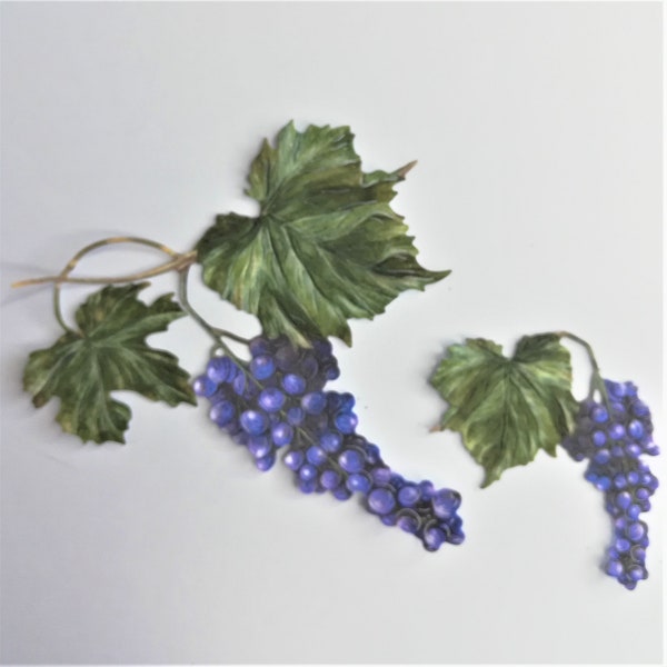 6 grapevine die cuts, die cut fruit, purple grape cut outs, recipe images, card toppers, card making supplies